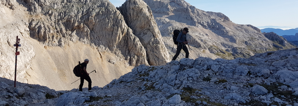 Čez Hribarice Col with Triglav behind